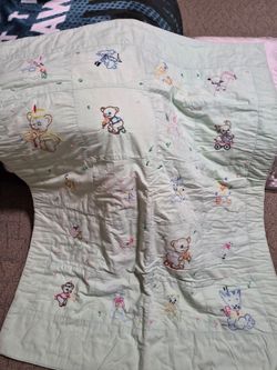 1950's handmade baby crib blanket