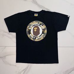 A Bathing Ape BAPE 1st Camo Busy Works Tee Black Size Medium