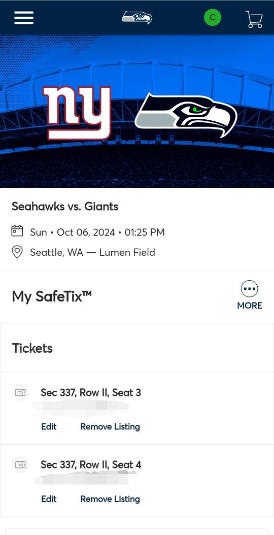Seahawks VS Giants