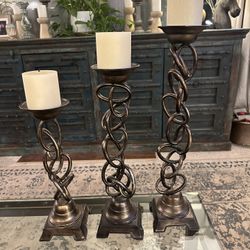 3 Tall Candle Holders