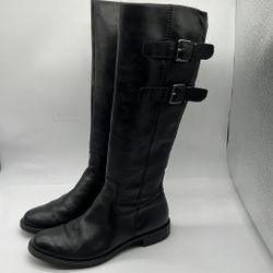 Ecco Shape 25 Tall Riding Boots Women's Black Leather Knee High - EU 39 -8 