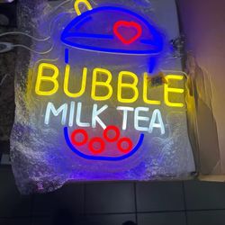 LED Bubble Milk Tea Neon Signs USB Powered