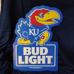Metal KU Bud Light Sign 