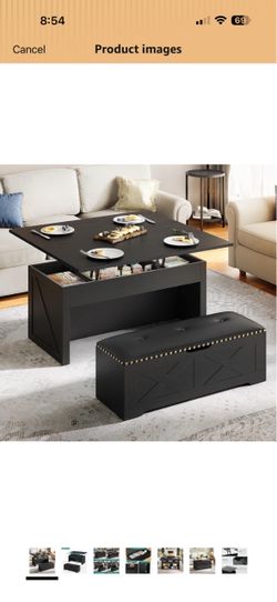 Coffee table with bench