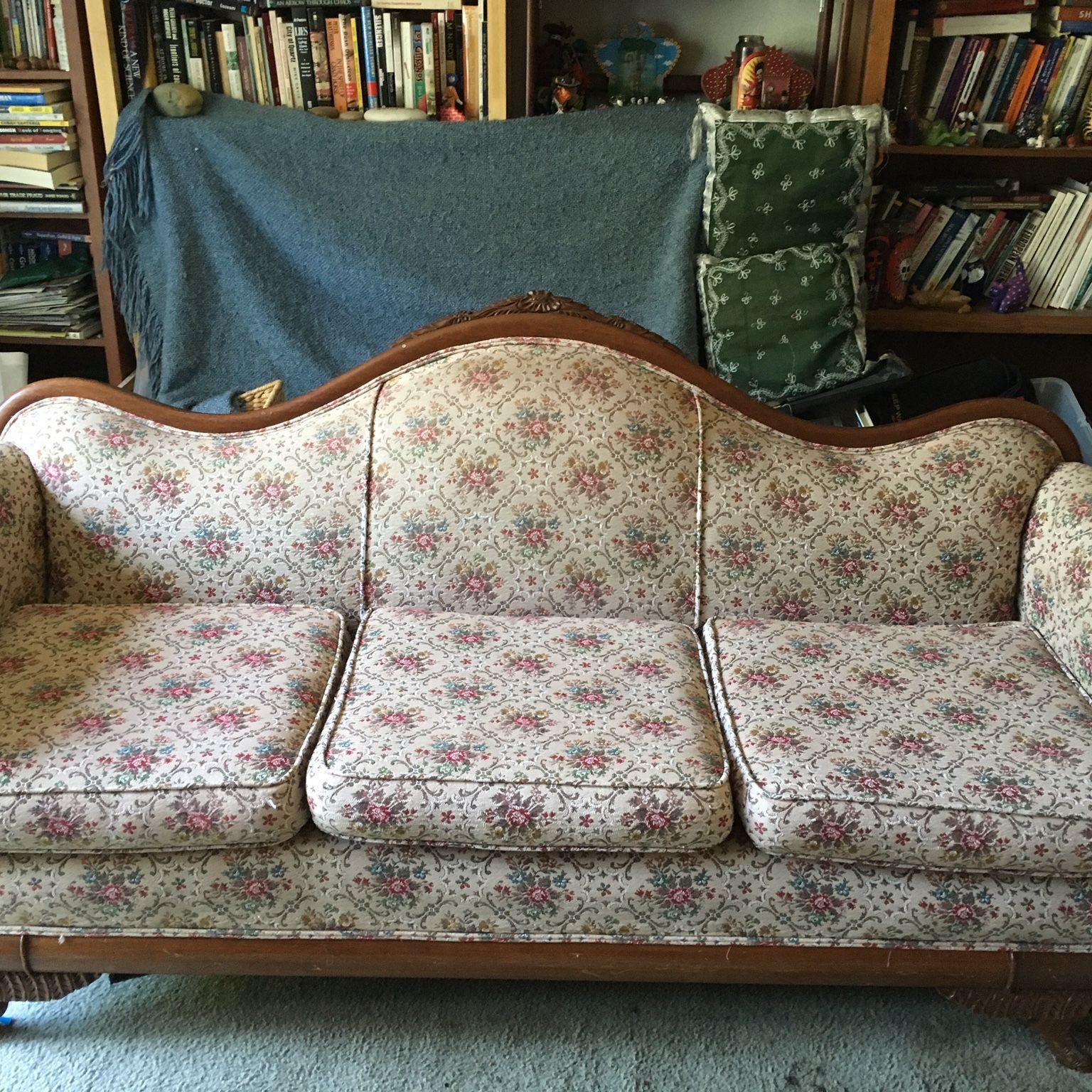 20’s Era Duncan Phyfe Style Sofa with Swan Arms & Claw Feet