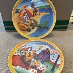 Two Vintage Ronald McDonald 10" Melamine Dinner Plates