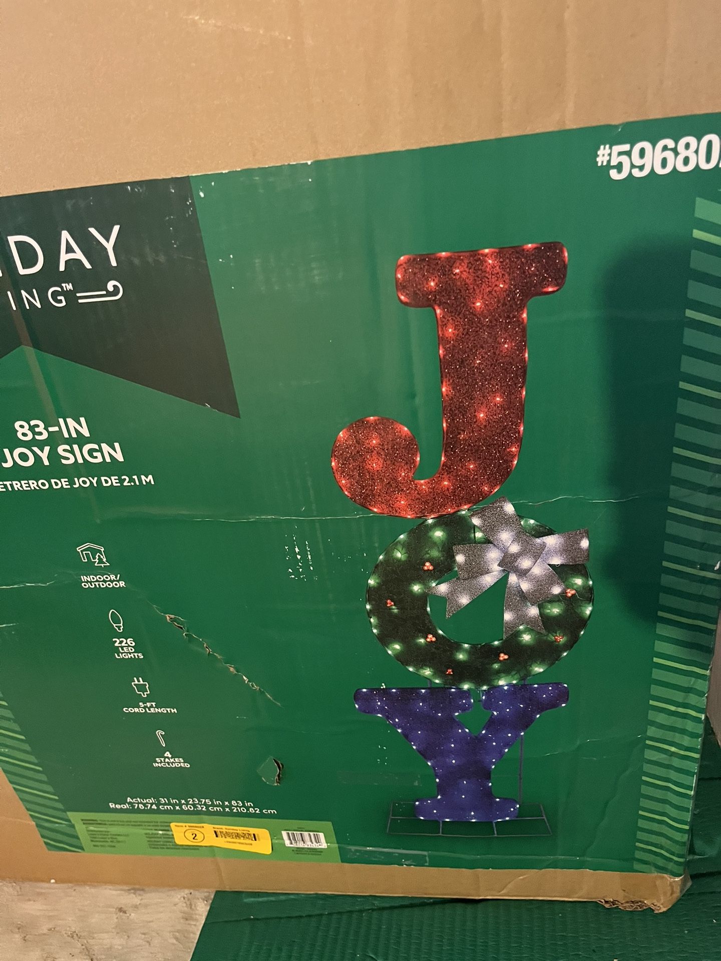 Holiday Living 7-ft LED Stacked Joy Sign