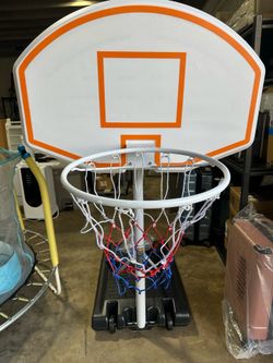 Brand new Pool Basketball Hoop, Adjustable Poolside Basketball Hoop with Wheels, Outdoor Height Adjustable Swimming Pool Basketball Goal Set, Perfect 