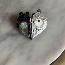 The Nightmare Before Christmas Jack And Sally Disney Heart Pin 