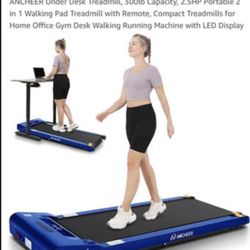 ANCHEER Under Desk Treadmill, 300lb Capacity, 2.5HP Portable 2 in 1 Walking Pad Treadmill with Remot