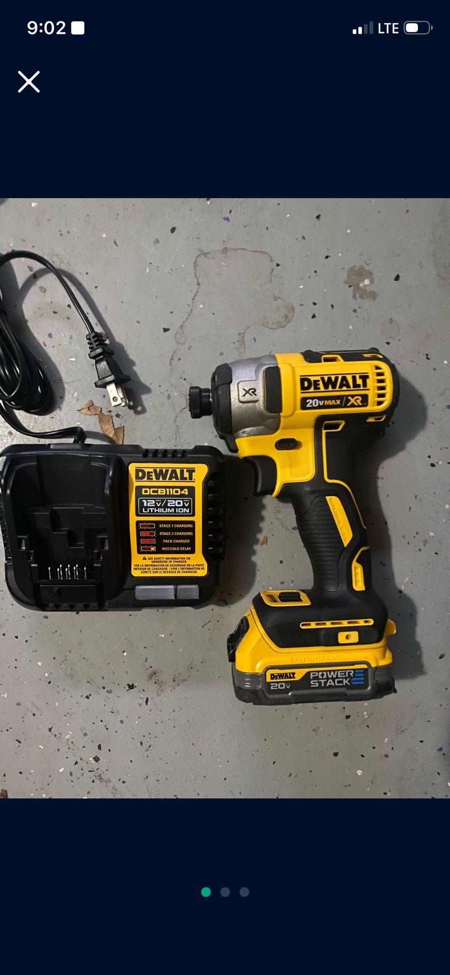 Dewalt 20V MAX XR Cordless Brushless 3 speed 1/4 in impact driver DCF887