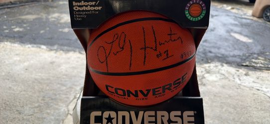 Signed Converse Basketball by Lindsay Hunter Detroit Pistons