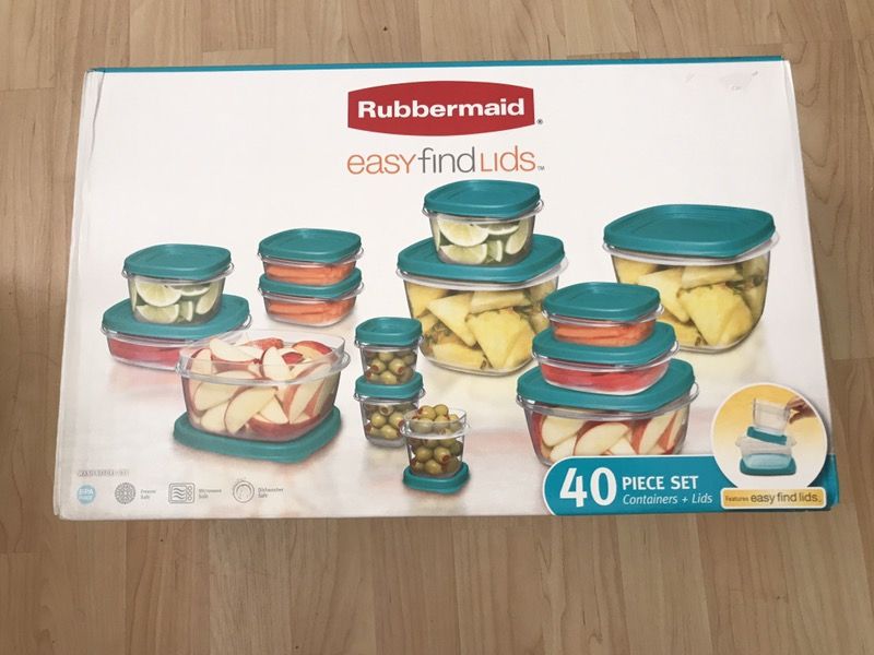 NEW Rubbermaid Easy Find Lids Assorted Storage Container Set 40 Pieces