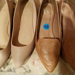 Grouping of Two Pairs Size 10  Women's Flats  - Pointed Toe 