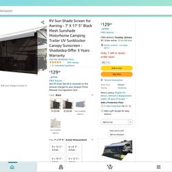 RV Luxury Awning Sunshade 7’ X 17’ X 5”