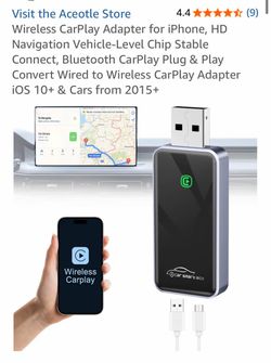 Wireless CarPlay Adapter for iPhone, HD Navigation Vehicle-Level Chip Stable Connect, Bluetooth CarPlay Plug & Play