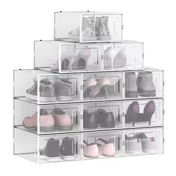 12 clear shoe storage boxes stackable all $15.00 see my other offers must pick up cash only no holds