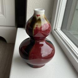BN Rare Find: 6” Chinese Porcelain Gourd Vase – Jingdezhen Jianguo Season Factory – Oxblood Red Olive  $220 – Brand New / Final Sale  A rare gem from