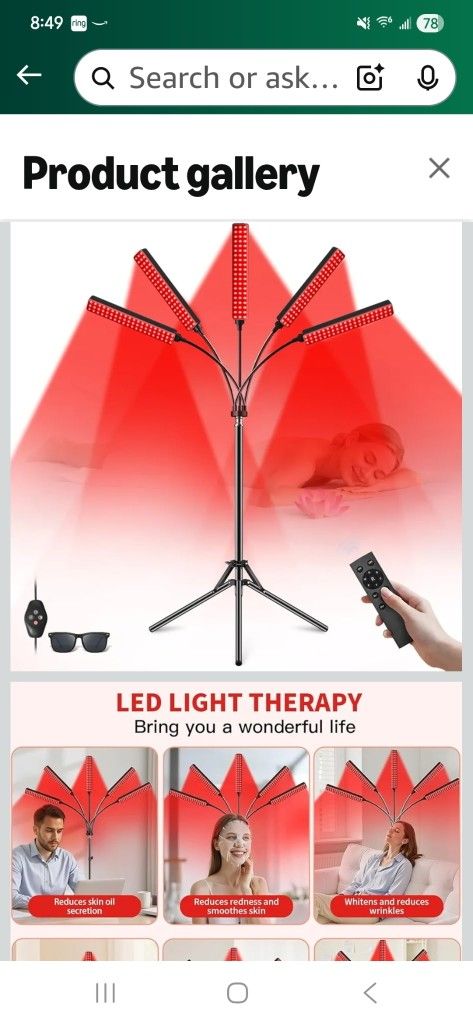 Red light therapy for face body