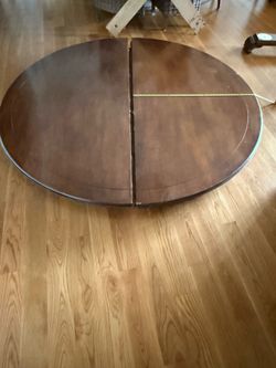 Huge 84-inch solid wood round table