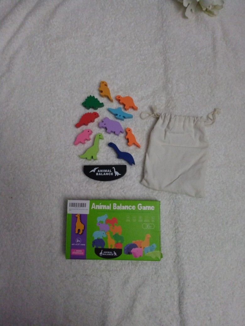 Animal Balance Game 11 Piece Wooden Dinosaur Stacking Toy