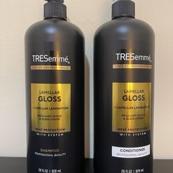 Lot Of 2 Tresemme Lamellar Shampoo for Women Glossy Hair Brilliant Gloss & Sleek Finish Shampoo & Conditioner 
