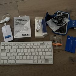Ultimate Tech & Travel Accessory Bundle - Keyboard, Chargers, Armband & More!