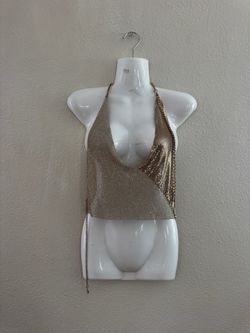Golden backless Top