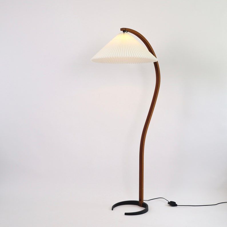 Mads Caprani Original Vintage Danish Lamp Light Floor lamp With Original Shade Designer