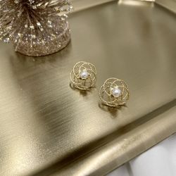 New Flower Pearl Earrings, Valentines Gift For Her