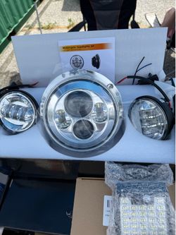 7" LED Headlight + 4 1/2" Fog Passing Lamps for Indian Chieftain Roadmaster