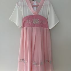 Pink & White Dress  size 140 cm
