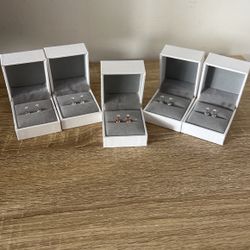 Moissanite Earrings Rose Gold And Sliver 