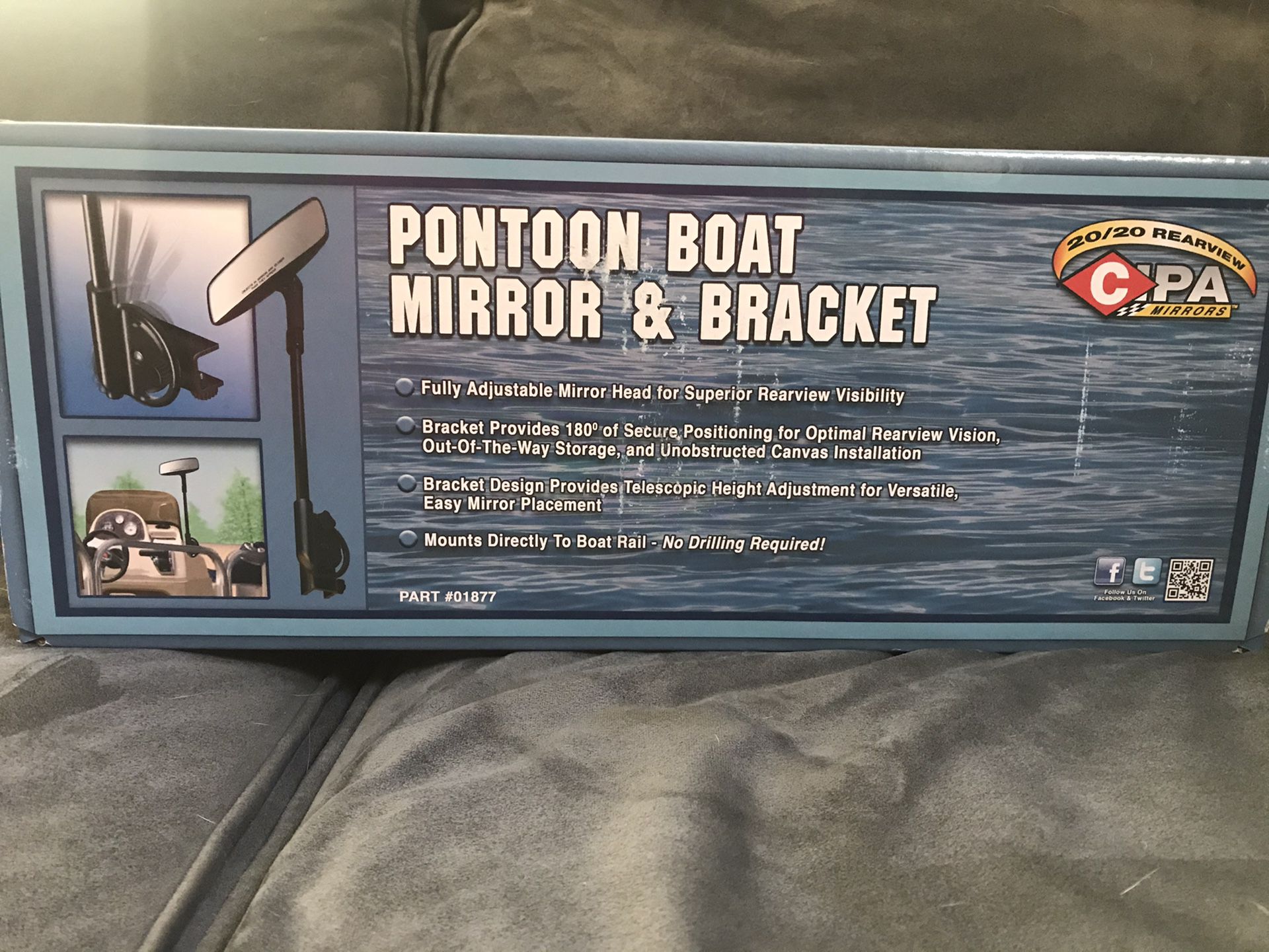 Pontoon Boat Mirror & Bracket