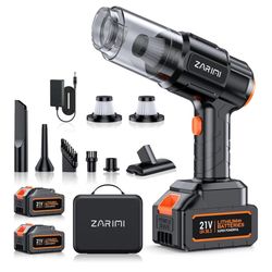 Car Vacuum Portable Cordless, 50000Pa High Power Rechargeable Dust Buster with 2 Batteries & Charger, 6-in-1 Handheld Vacuum Cleaners for Home, Car, P