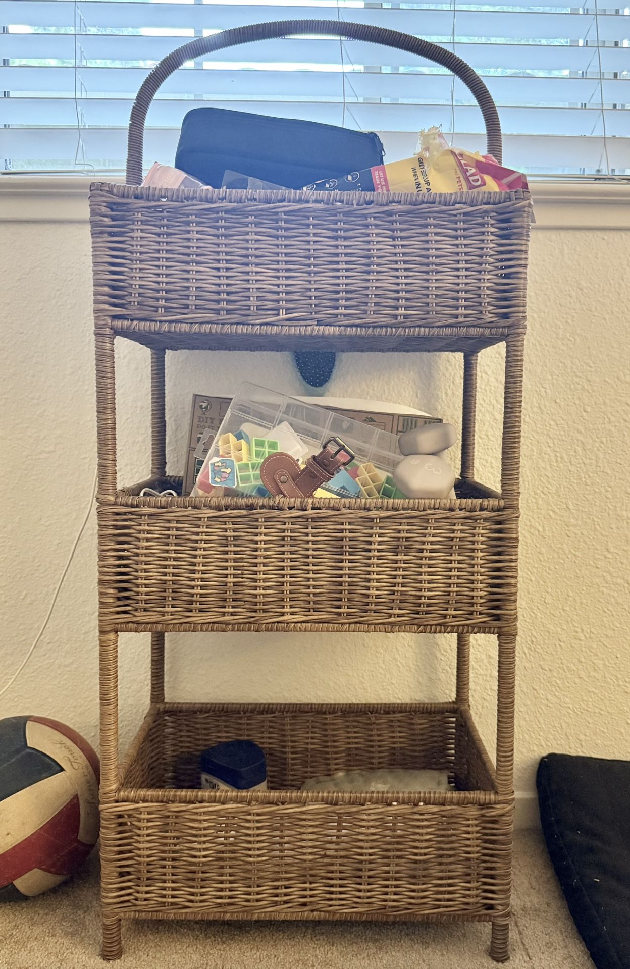 Storage 3 Tier Bookshelf Basket