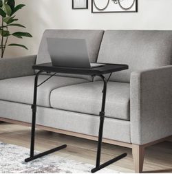 22" Adjustable Tilting TV Tray Table Dinner on Bed or Sofa, Comfortable Folding Black Table with 3 Tilt Angle Adjustments