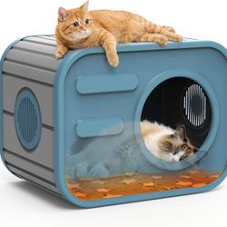 Outdoor Cat House-Weatherproof Heavy-Duty Durable Feral Cat Shelter