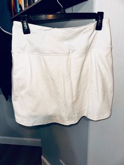 White Athletic Golf Skort with Side Pockets