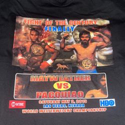 Vintage Tale Of The Tape Mayweather Vs. Pacquiao T-shirt Size XL