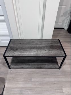 43” Gray Wood & Black Metal TV Stand / Coffee Table 43x19.25x27.5