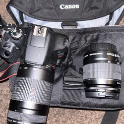 Canon Camera With Two Lenses 