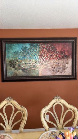 Framed Abstract Tree Wall Art