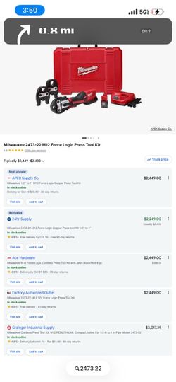 Milwaukee 2473-22 M12 Force Logic Press Tool Kit