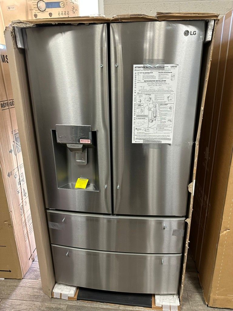 LG stainless steel French door fridge 4 doors new with 1 year warranty