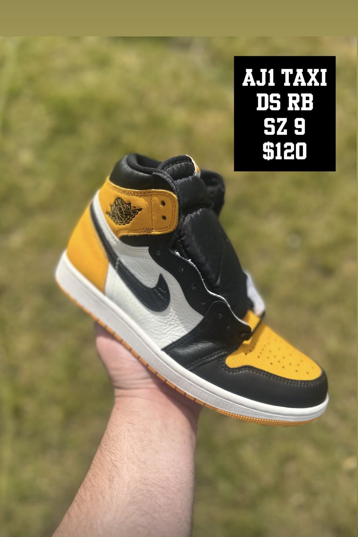 Jordan 1 Taxi. New. Size 9