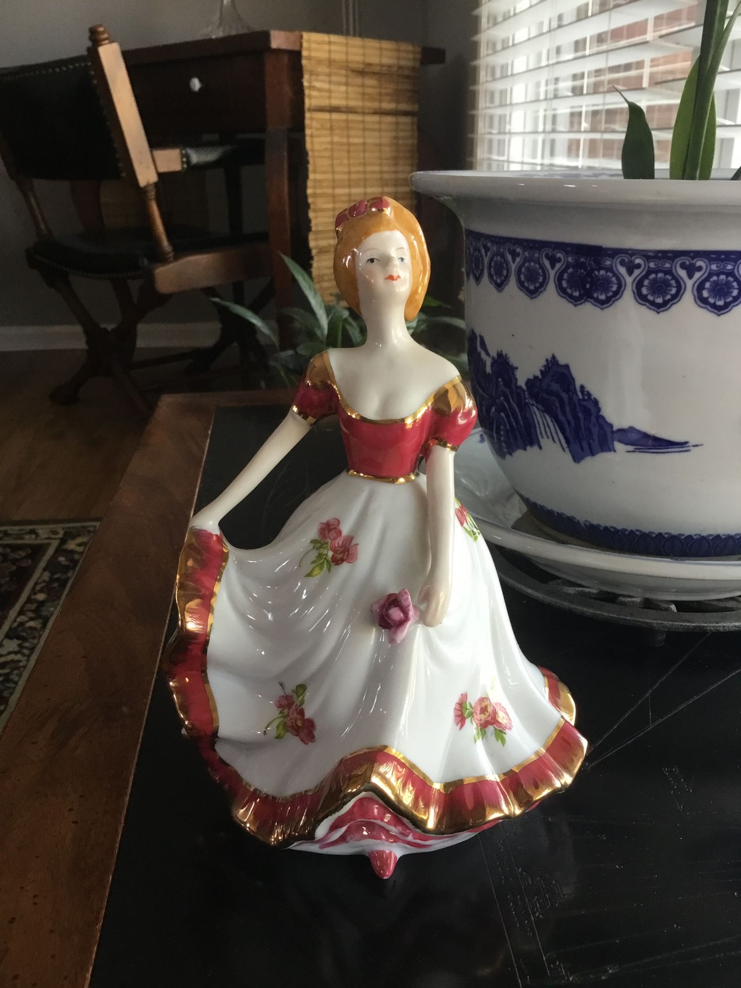 Vintage Porcelain Southern Belle Woman Statue