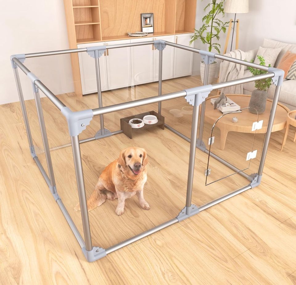 Open Box Swifthorse Acrylic Dog Playpen Dog Playpen Indoor Puppy