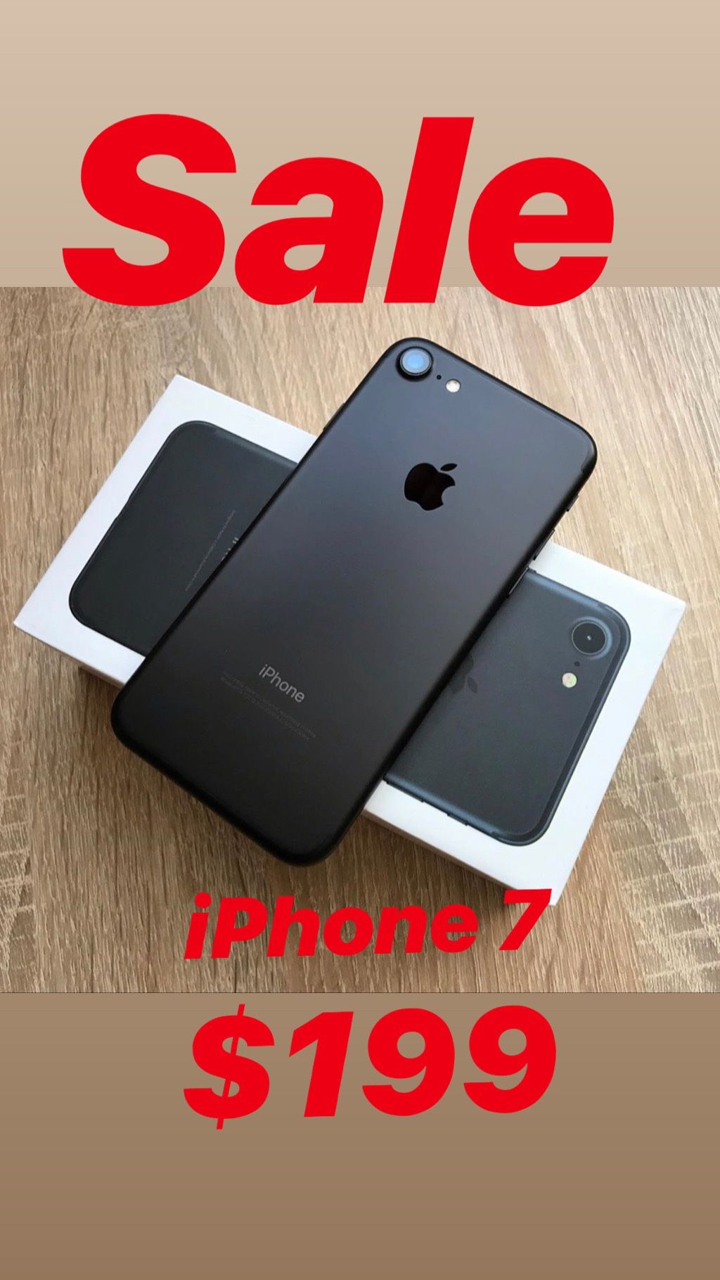 iPhone 7 unlocked excellent condition Work with any carrier with warranty firm price $199