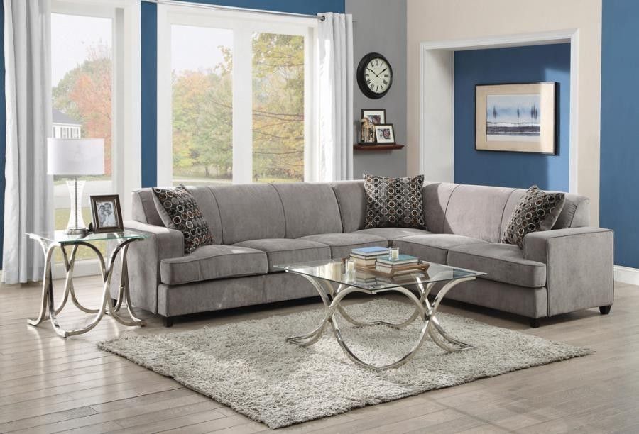 Gray Tess L-shape Sleeper Sectional 